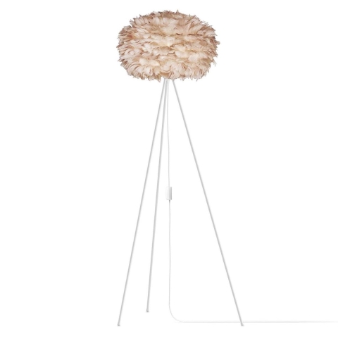 Umage Eos Medium vloerlamp light brown - met tripod wit - Ø 45 cm
