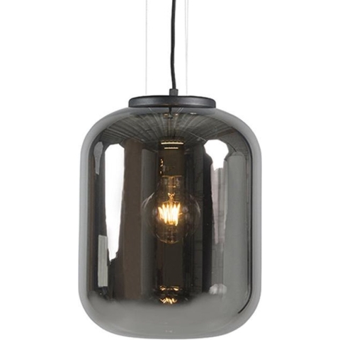 QAZQA Smart hanglamp zwart met smoke glas incl. WiFi A60 - Bliss