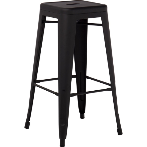 Legend Metalen barkruk mat zwart - 77 cm