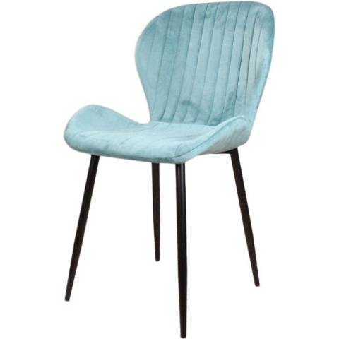 DS4U Giulia eetkamerstoel velvet petrolblauw