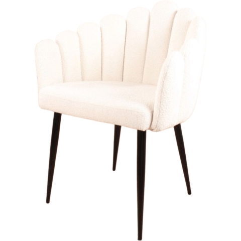 DS4U Flower eetkamerstoel bouclé wit
