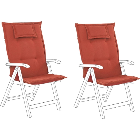 Beliani - TOSCANA - Tuinkussen set van 2 - Rood - Polyester