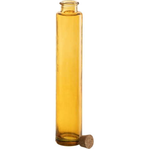 J-Line fles Kurk - glas - oker - 6 stuks
