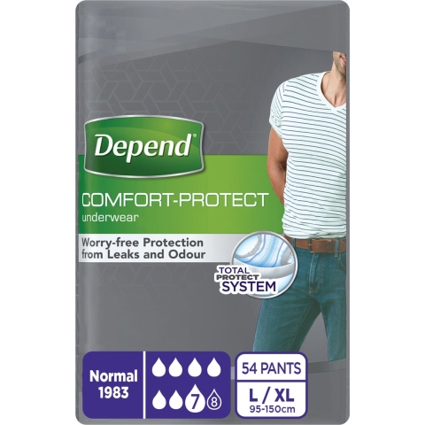 6x Depend Pants Man Normal L/XL 9 stuks