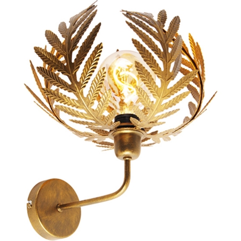 QAZQA Vintage wandlamp goud 25 cm - Botanica