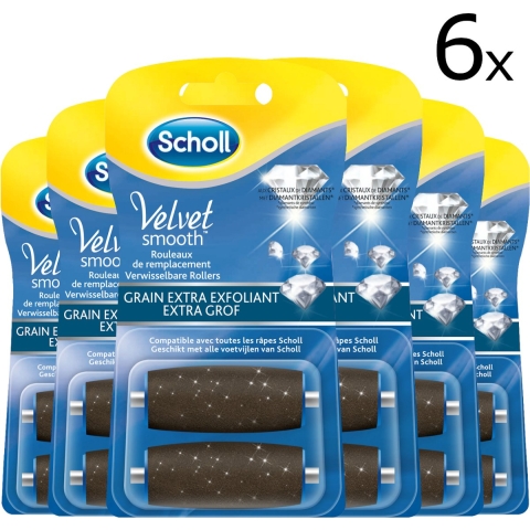 6x Scholl Velvet Smooth Express Pedi Extra Grof Navulling 2 stuks