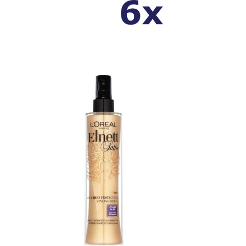 6x L'Oréal Elnett Satin Heat Protection Spray Glad 170 ml