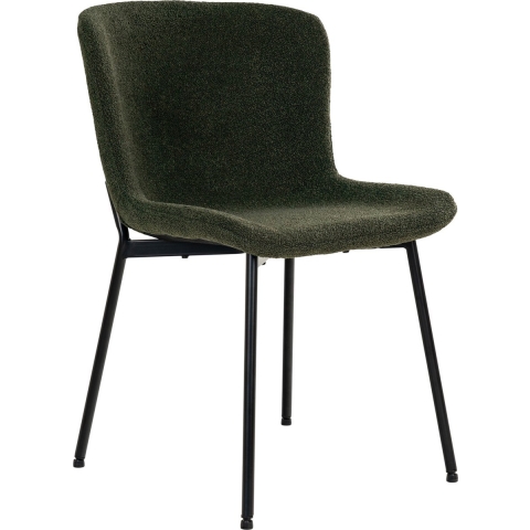 House Nordic - House Nordic Eetkamerstoel Maceda Bouclé Donkergroen