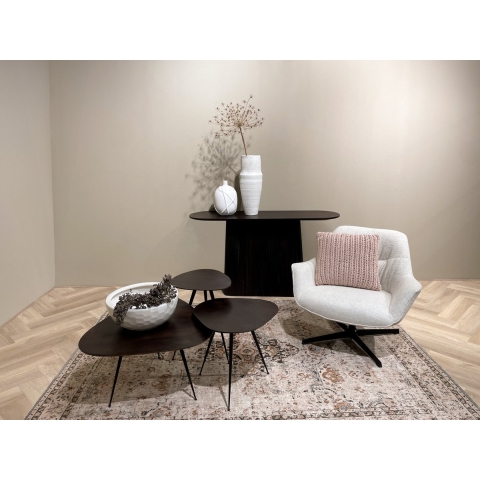 Livingfurn - Fauteuils Daphne Sand - Beige - Stof