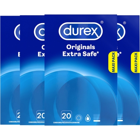 4x Durex Condooms Extra Safe 20 stuks