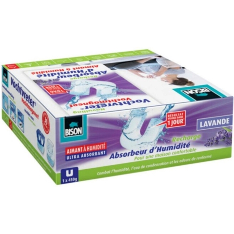 12x Bison Vochtvreter Vochtmagneet Lavendel 450 gr