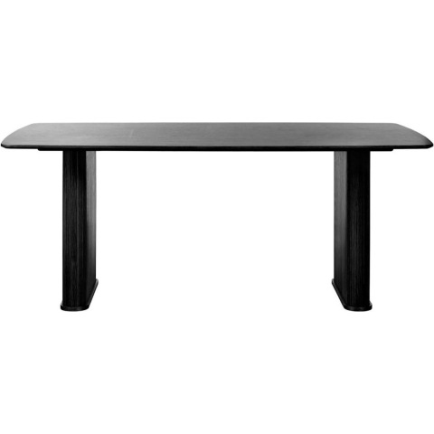 Giga Living - Eettafel Nola Boat Shape Zwart Eiken 100x190cm