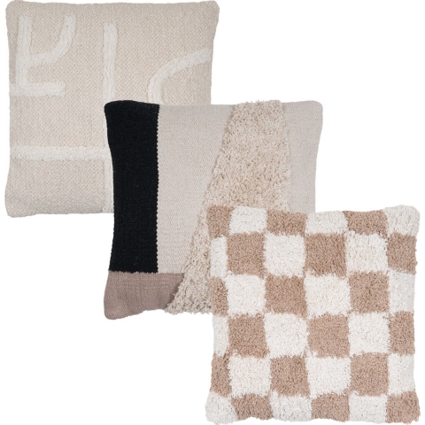 Home67 - Kussen Set van 3 - Joya Naturel, Maya Creme en Chess