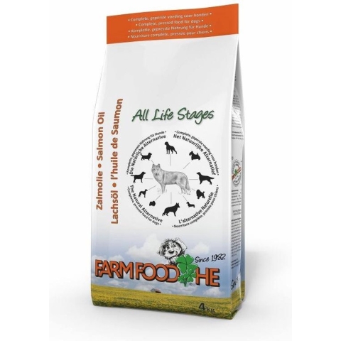 4x Farmfood HE Hondenvoer met Zalmolie 4 kg