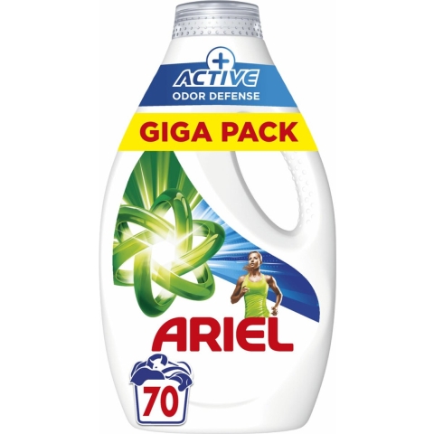 4x Ariel Vloeibaar Wasmiddel +Actieve Odor Defense 70 Wasbeurten 3150 ml