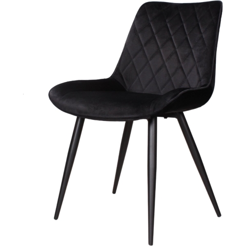 DS4U Benito 3.0 eetkamerstoel velours - zwart