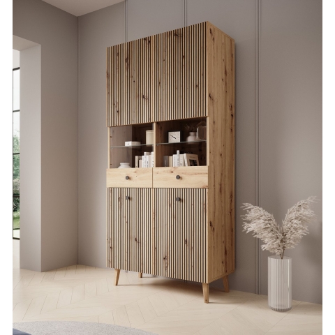 Meubella Vitrinekast Bali - Eiken - 91 cm