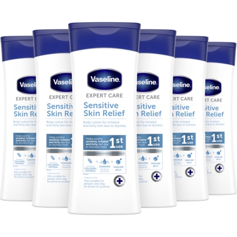 6x Vaseline Bodylotion Sensitive Skin Relief 400 ml
