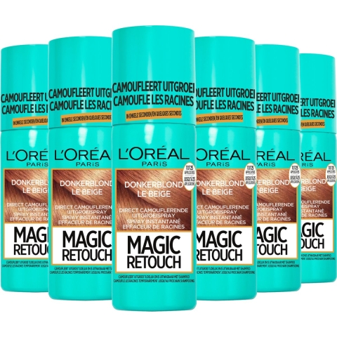 6x L'Oréal Magic Retouch Uitgroeispray Donkerblond 75 ml