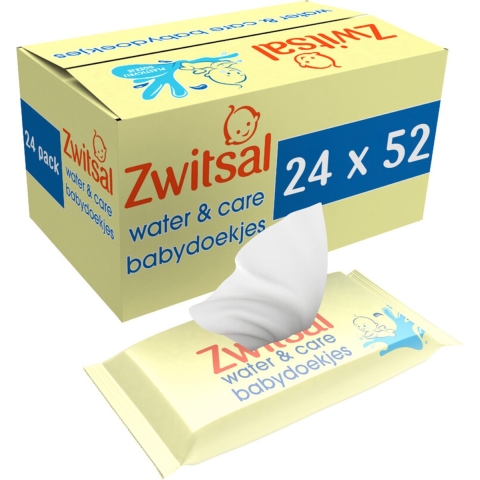 2x Zwitsal Water&Care Babydoekjes met Zwitsalgeur 12x52 stuks
