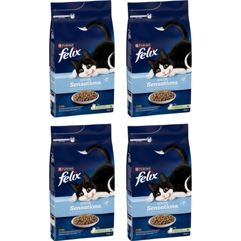4x Felix Kattenvoer Senior Sensations 4 kg