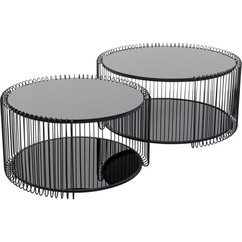 Kare Salontafel Wire Double Black Set van 2