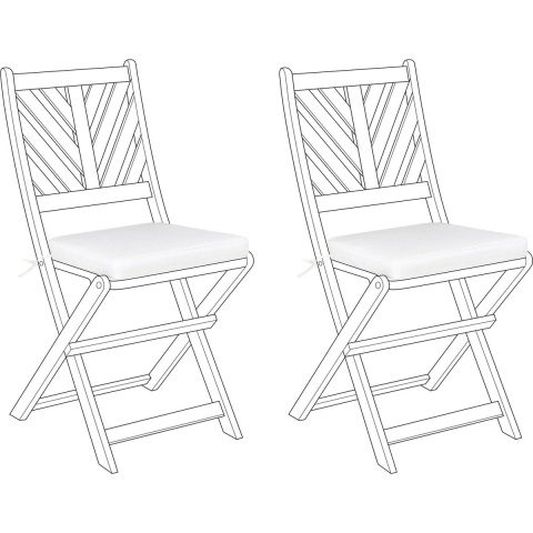 Beliani - TERNI - Stoelkussen set van 2 - Wit - Polyester