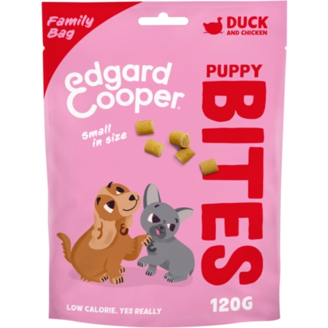 10x Edgard&Cooper Puppy Bite S Eend&Kip 120 gr