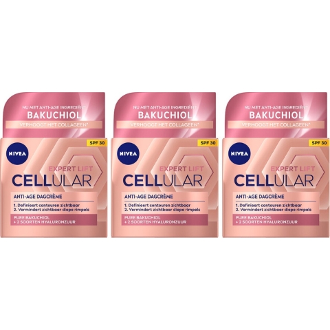 3x Nivea CELLular Hyaluron Elasticity Dagcreme 50 ml