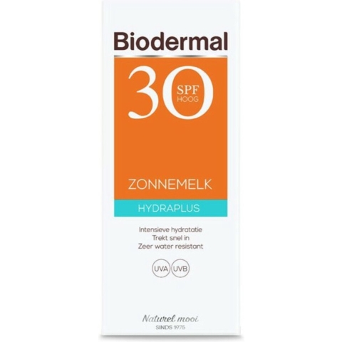 3x Biodermal Hydraplus Zonnemelk SPF 30 200 ml