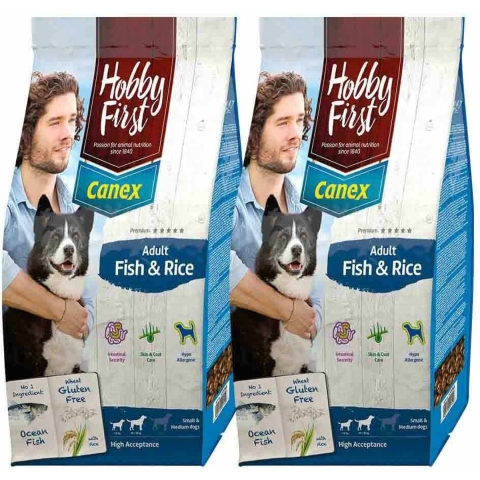 2x HobbyFirst Canex Adult Vis - Rijst 12 kg