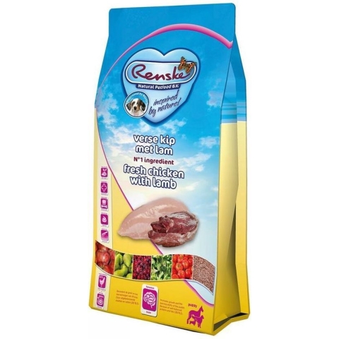 8x Renske Super Premium Puppy Kip - Lam 600 gr