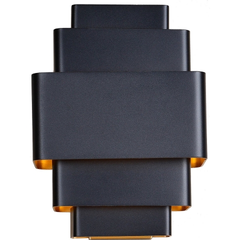 Artdelight Wandlamp Layers Zwart - Goud Up & Down 27.5x20cm excl. 3 x
