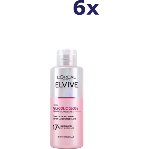 6x L'Oréal Elvive Glycolic Gloss Post-Conditioner 200 ml