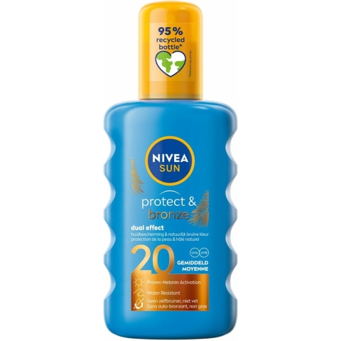 3x Nivea Sun Protect&Bronze Zonnespray SPF 20 200 ml