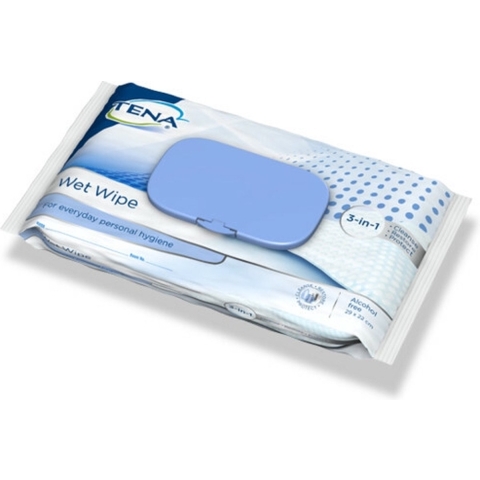 12x TENA Wet Wipes 3-in-1 32x20 cm 48 stuks