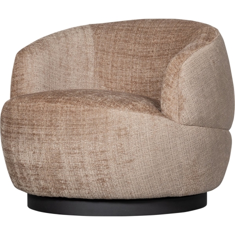 BePureHome Woolly Draaifauteuil - Chenille - Zand - 71x84x88