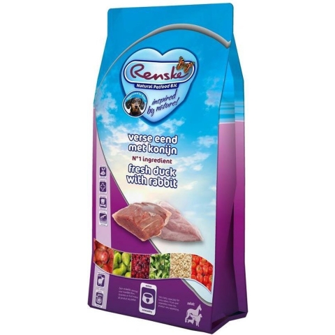 8x Renske Super Premium Adult Eend - Konijn 600 gr