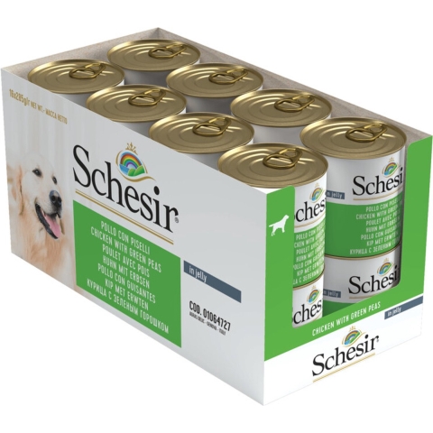 16x Schesir Hondenvoer Kip Erwten in Gelei 285 gr