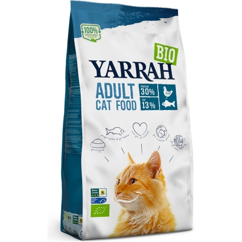 4x Yarrah Bio Kattenvoer Graanvrij Kip - Vis 2,4 kg