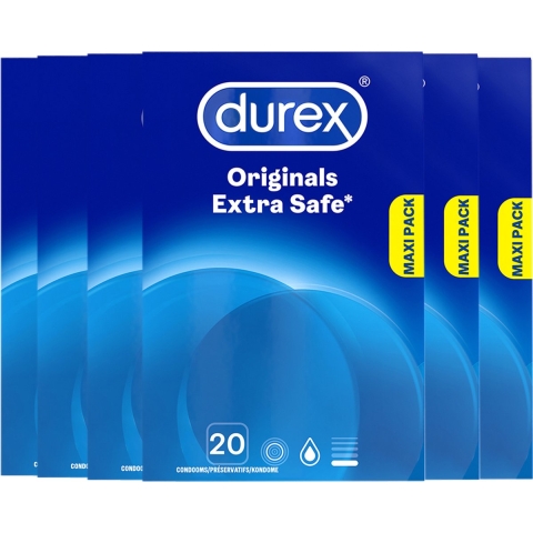 6x Durex Condooms Extra Safe 20 stuks