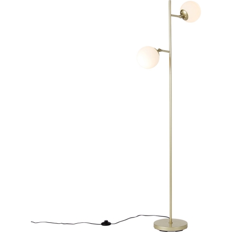 QAZQA Smart vloerlamp goud met mat glas incl. 2 Wifi P45 - Pallon