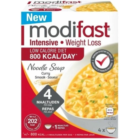 6x Modifast Intensive Soep Curry Noodle 220 gr