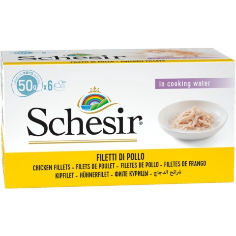 8x Schesir Kattenvoer Kipfilet - Rijst 6 x 50 gr