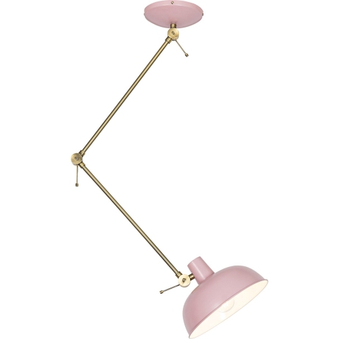 QAZQA Retro plafondlamp roze met brons - Milou