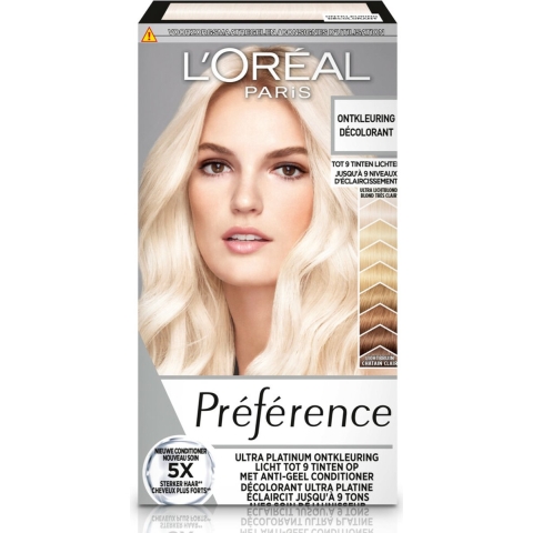 3x L'Oréal Préférence Le Blonding Ontkleuring Ultra Platinum - Platinum Blond