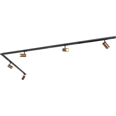 QAZQA Moderne 1-fase railsysteem incl. 5 Wifi GU10 donkerbrons -