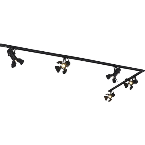 QAZQA Smart railsysteem zwart 5-lichts incl. Wifi GU10 - Movie