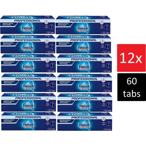 12x Finish Professional Bierglazenreiniger 60 stuks