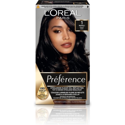 6x L'Oréal Préférence Permanente Haarkleuring 1 Zwart